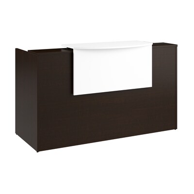 Bush Business Furniture Arrive 72W Reception Desk with Counter and Mobile File Cabinet, Mocha Cherr