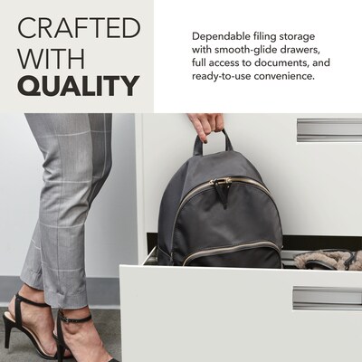 HON Brigade 600 Series 4-Drawer Lateral File Cabinet, Locking, Letter/Legal, Gray, 36"W (HON684LQ)