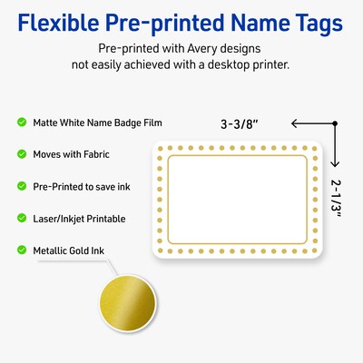 Avery Laser/Inkjet Rectangle Multipurpose Labels, 2-1/3 x 3-3/8, White, 80/Pack (S00-EY0)