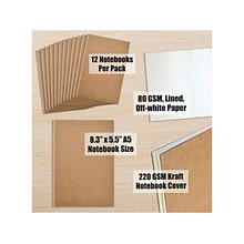 Better Office Composition Notebooks, 5.5 x 8.3, Narrow Ruled, 30 Sheets, Kraft, 12/Pack (25020-12P