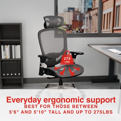 Quill Brand® Hyken Technical Mesh Task Chair, Charcoal Gray