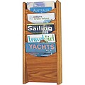 Safco® Solid Wood Wall-Mount Literature Display; 5-Pocket, Medium Oak