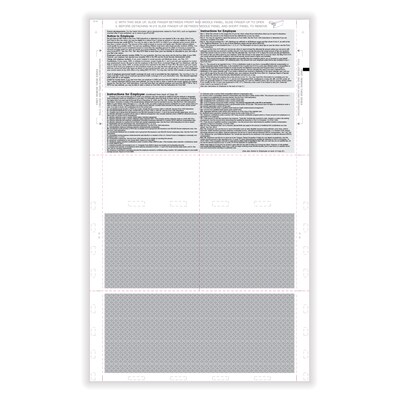 ComplyRight 2026 W-2 Tax Form, Copy B and C, 4-Up (Box), with Printed Backer, EZ-Fold Simplex, 14, 500/Pack (5225B)