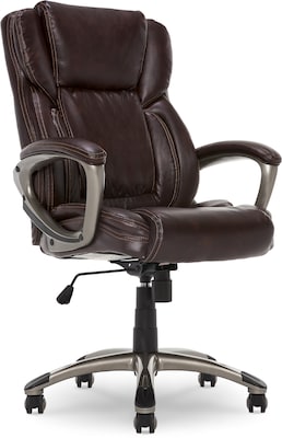 Serta Bonded Leather Executive Chair, Biscuit Brown (CHR200090)