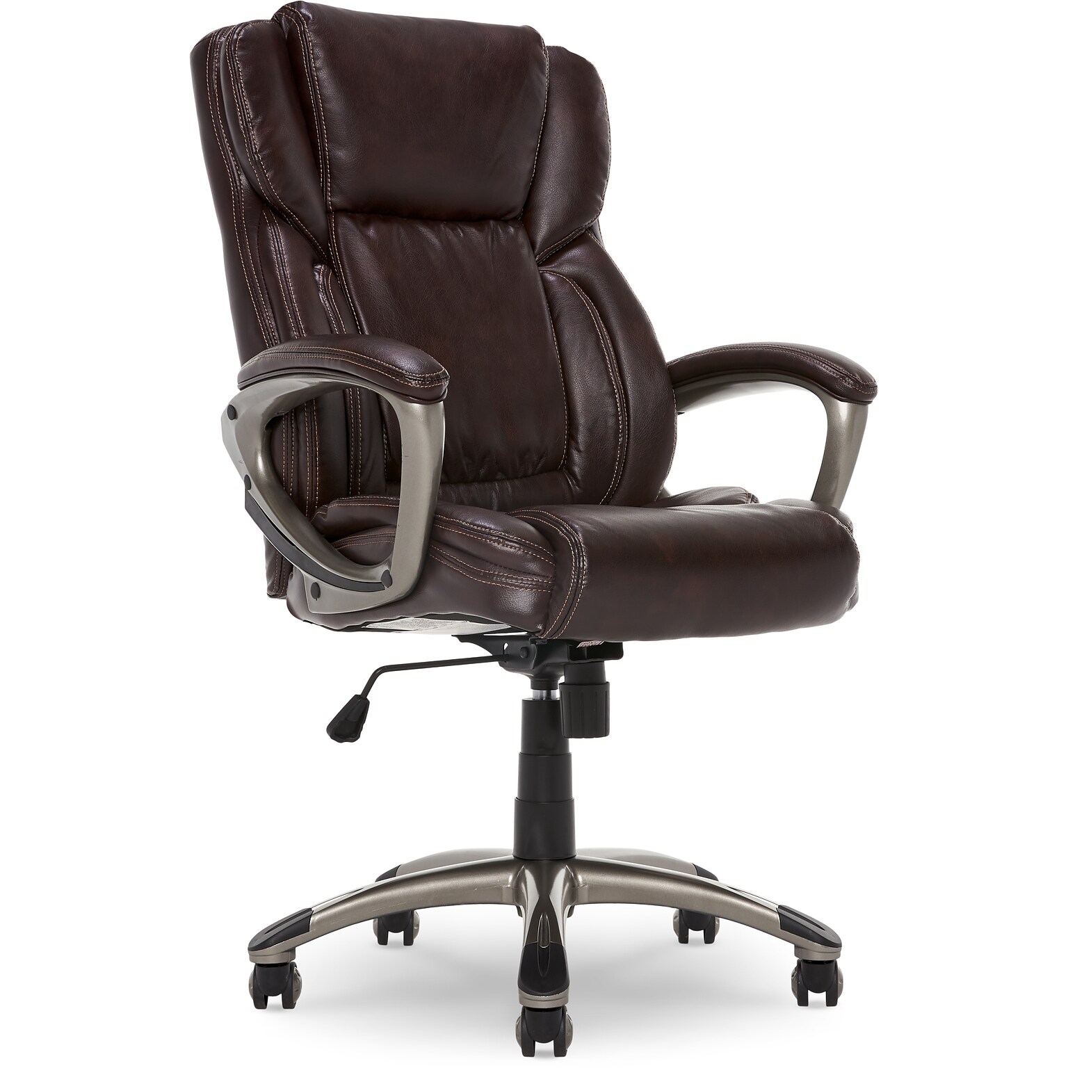 Serta Garret Ergonomic Bonded Leather Swivel Executive Chair, Biscuit Brown (CHR200090)
