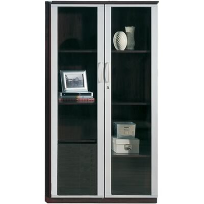 Safco® Corsica Collection In Sierra Cherry; Glass Door Cabinet