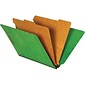 Quill Brand® End-Tab Partition Folders, 2 Partitions, 6 Fasteners, Emerald Green, Letter, 15/Box (748034)