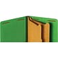 Quill Brand® End-Tab Partition Folders, 2 Partitions, 6 Fasteners, Emerald Green, Legal, 15/Box (749034)