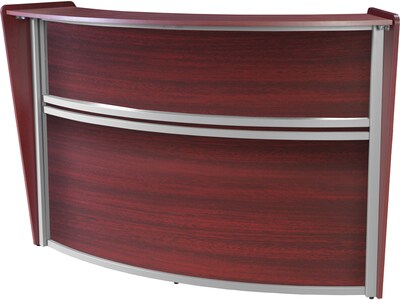 Regency Marque 72"W Curved Reception Desk Workstation, Mahogany (77290MH)