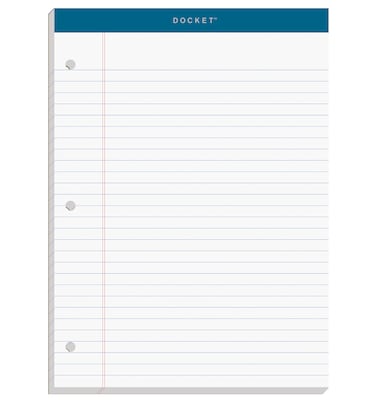 TOPS Double Docket Writing Tablet, 8-1/2 x 11-3/4, Legal Ruled, White, 100 Sheets/Pad (63379)