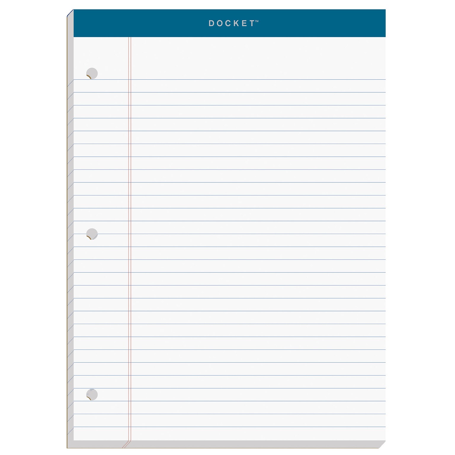 TOPS Double Docket Notepad, 8.5 x 11.75, Wide Ruled, White, 100 Sheets/Pad (63379)