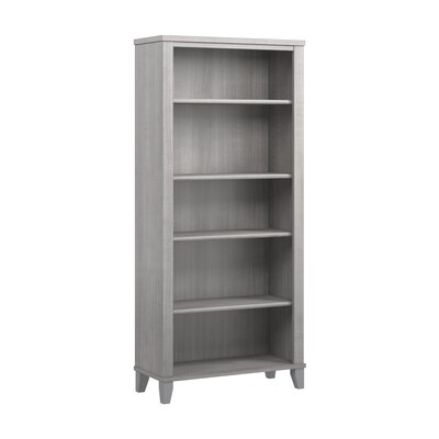 Bush Furniture Somerset 65H 5-Shelf Bookcase with Adjustable Shelves, Platinum Gray Laminate (WC81265)