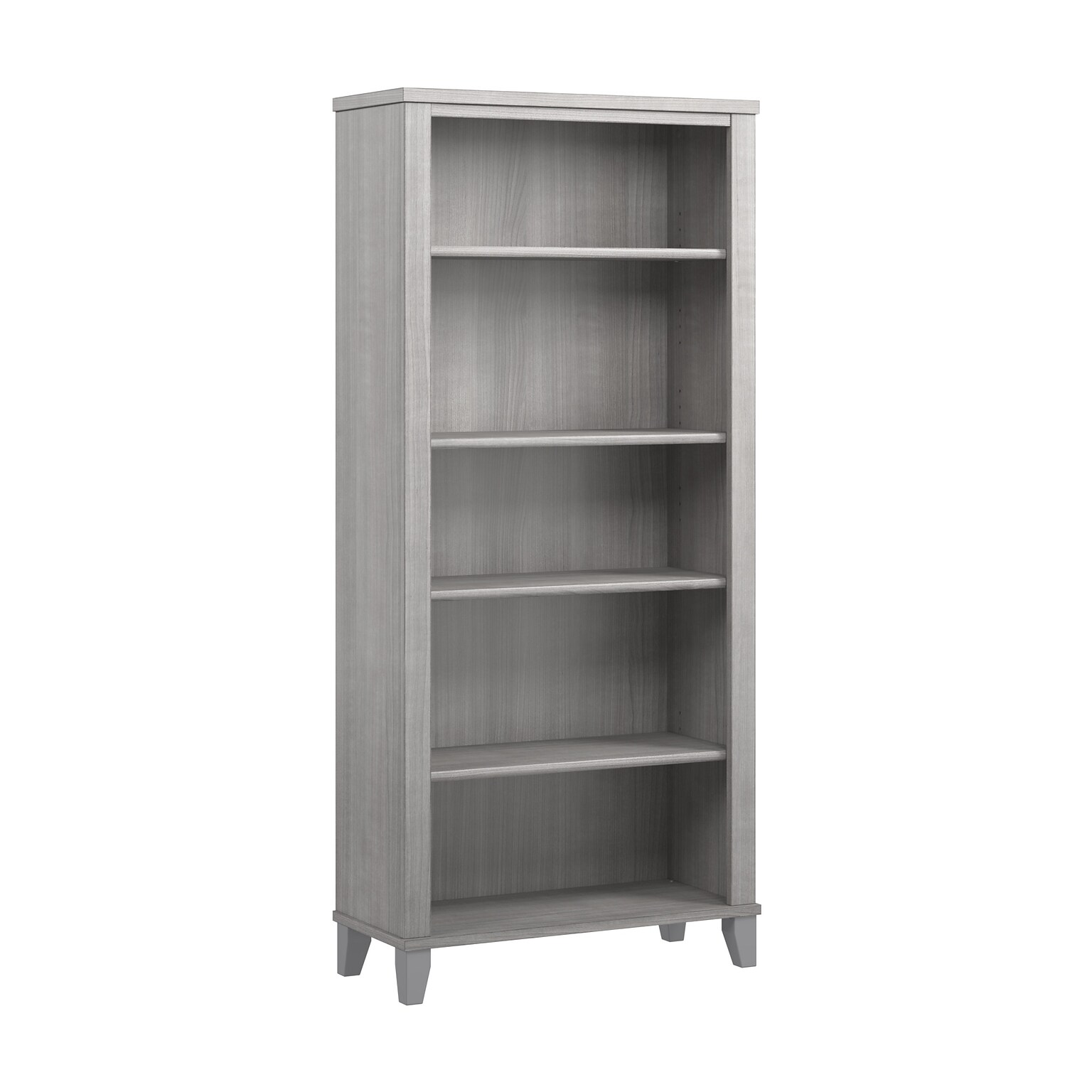 Bush Furniture Somerset 65H 5-Shelf Bookcase with Adjustable Shelves, Platinum Gray Laminate (WC81265)