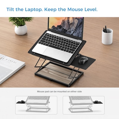 Uncaged Ergonomics CD4 16.25" x 12.25" Adjustable Standing Desk Converter for Laptops, Black (CD4-B)