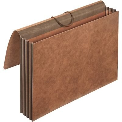 Quill Brand® Heavy-Duty Reinforced Expanding Wallets, Flap and Cord Closure, Legal Size, Brown, 10/Box (7CL1056)