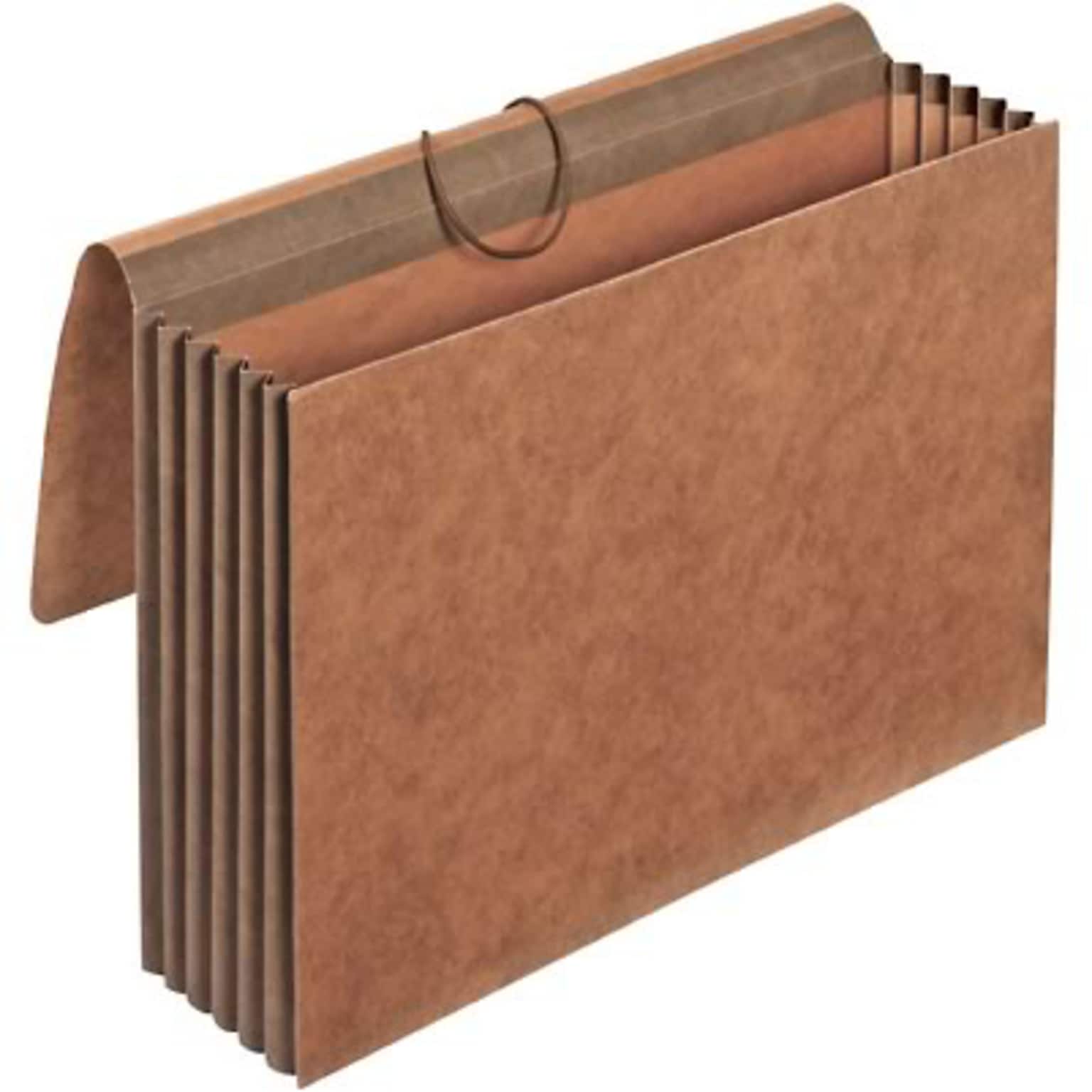 Quill Brand® Heavy-Duty Reinforced Expanding Wallets, Flap and Cord Closure, Legal Size, Brown, 10/Box (7CL1076)