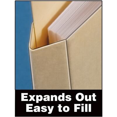 Quill Brand® File Pocket, 3/4" Expansion, Letter Size, Manila, 25/Pack (7153L25-QCC)