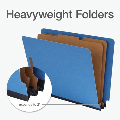 Pendaflex Classification Folder, 2-Dividers, Letter Size, Dark Blue, 10/Box (23217EE)
