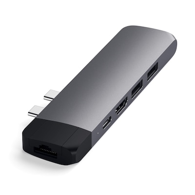 Satechi Aluminum Type-C Pro Hub Adapter with Ethernet, Space Gray (ST-TCPHEM)