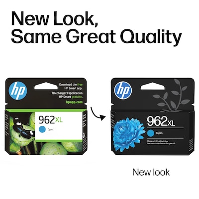 HP 962XL Cyan High Yield Ink Cartridge, Prints Up to 1,600 Pages (3JA00AN#140)