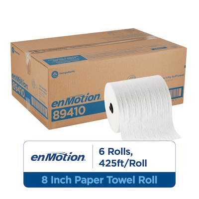 enmotion Premium Recycled Hardwound Paper Towels, 1-ply, 425 ft./Roll, 6 Rolls/Carton (89410)