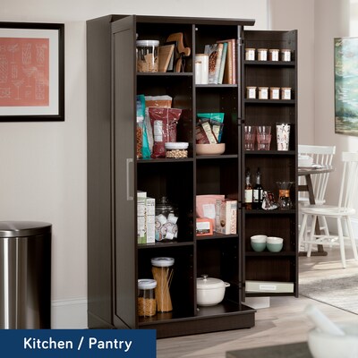 Sauder HomePlus 71H Storage Cabinet with 12 Shelves, Dakota Oak (411572)