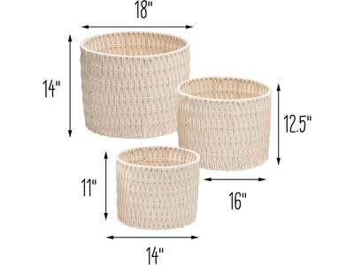 Honey-Can-Do Baskets, Nesting, White, 3/Set (STO-08747)