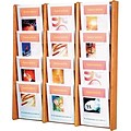 Wooden Mallet Oak & Acrylic Literature Displays; 12-Pocket, 33-1/2H