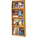 Wooden Mallet Full-View Wall-Mounted Literature Display; 16-Pocket, Oak Finish, 49x19-1/2x4-3/4