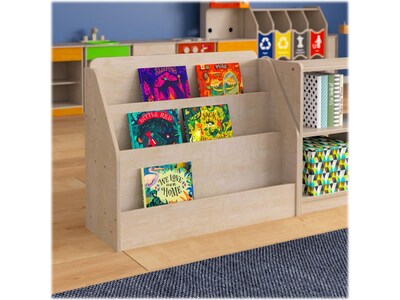 Flash Furniture Bright Beginnings 3-Section Book Display Unit, 25.75"H x 31.5"W x 11.75"D, Brown (MK-KE24299-GG)