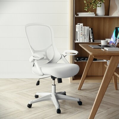 Flash Furniture Porter Ergonomic Mesh Swivel High Back Office Chair, White (HL00161WHWH)