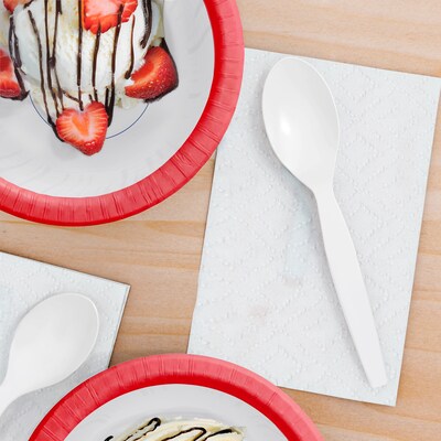 Perk™ Heavy-Weight Paper Bowl, 12 oz., White/Red, 125/Pack (PK54332)