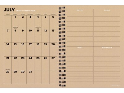 2024-2025 TF Publishing Elements Series Aspen Trees 6" x 8" Academic Weekly & Monthly Planner, Paperboard Cover, Yellow/White