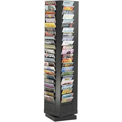 Safco® Steel Rotary Magazine Rack; 92 Pockets, Black