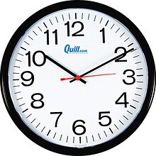 Quill Brand® Wall Clock, Plastic, 14 Diameter (JC831P)