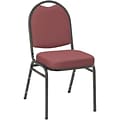 KFI® 520 Series Fabric Padded Seat Stacking Chairs; Burgundy, Black Frame