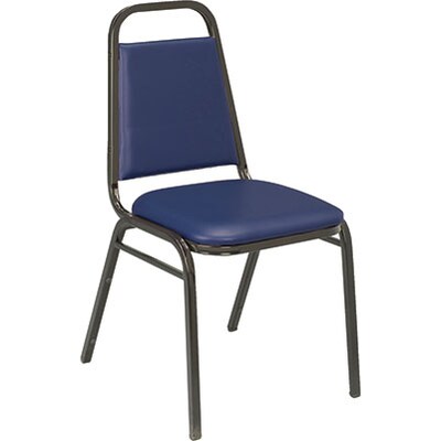 KFI® 810 Series Vinyl Dome Seat Stacking Chairs; Navy, Black Frame