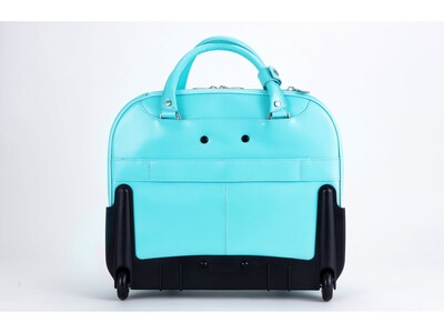 McKlein DENALI 15" Leather Laptop Bag, Aqua Blue (99708)