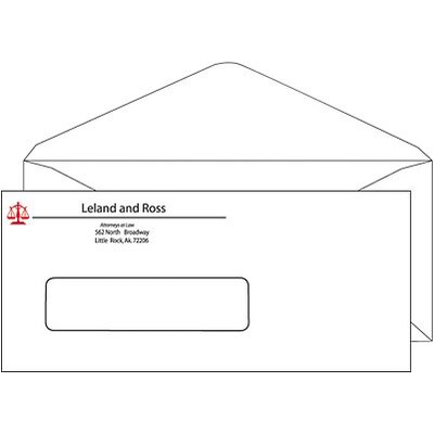 #10 2-color Economy Envelope with Window; V-flap