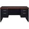 Hirsh 60W Double-Pedestal Desk, Black/Walnut (20533)