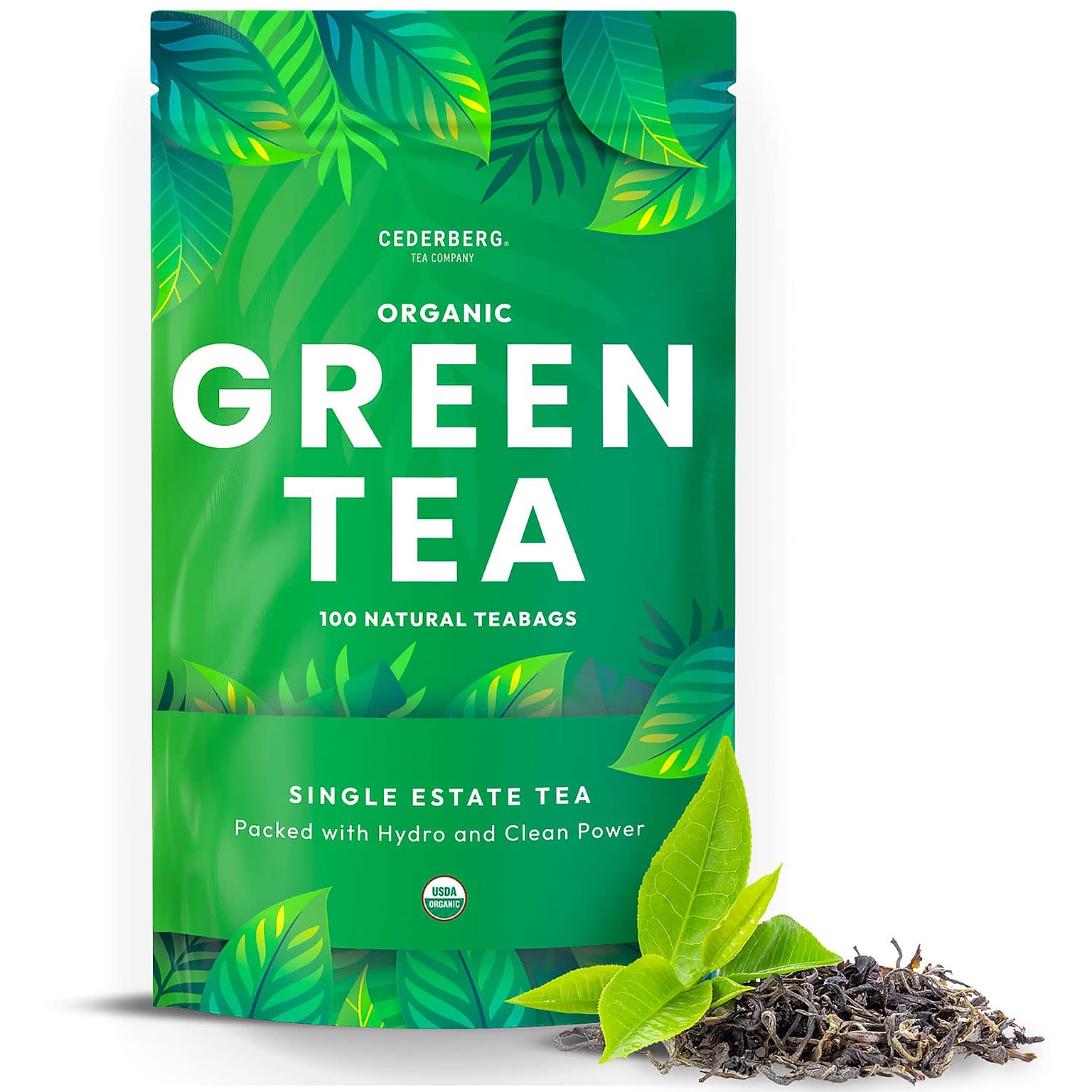 Cederberg Tea Company Organic Green Herbal Tea, 100 Tea Bags/Pack (CT-GREEN)