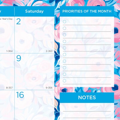 2027 Blueline Colorful Floral 22" x 17" Monthly Desk Pad Calendar (C194128-27)
