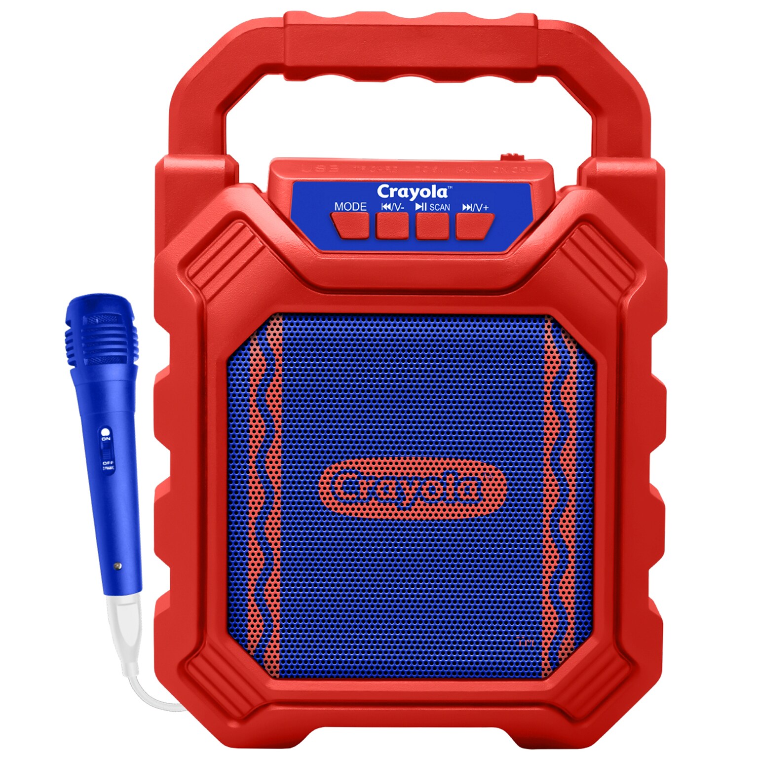 Crayola Portable Bluetooth Karaoke Speaker with FM Radio and Microphone, Red & Blue (CBX210M)