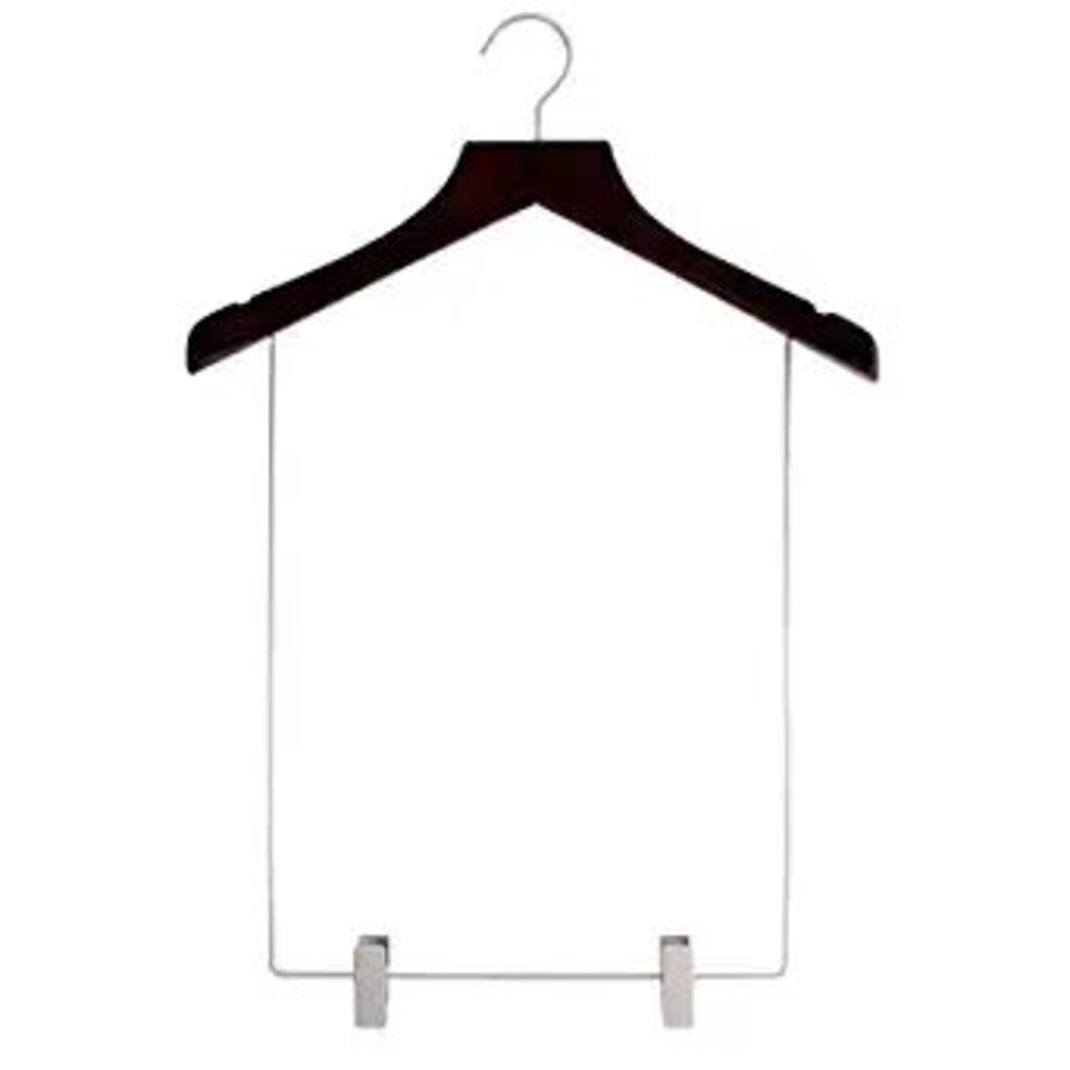 Nahanco 17 Wood Concave Display Hanger, Brushed Chrome Hook, Low Gloss Black
