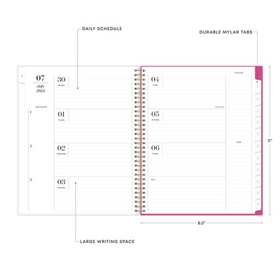 2025-2026 Blue Sky Sincerely Jules Helenora 8.5" x 11" Academic Year Weekly & Monthly Planner, Plastic Cover, Multicolored