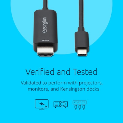 Kensington 6 ft. HDMI to USB C Video Cable, Male to Male, Black (K38343WW)