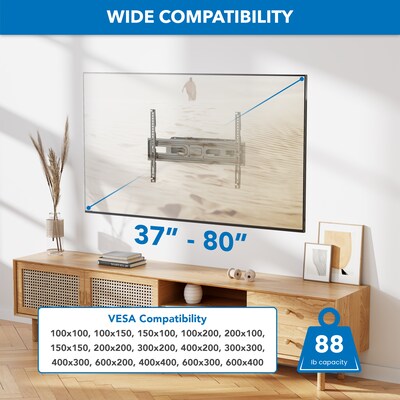 Mount-It! Full Motion TV Wall Mount, for 37" to 80" Screens, 88 lbs. Max. (MI-4112)