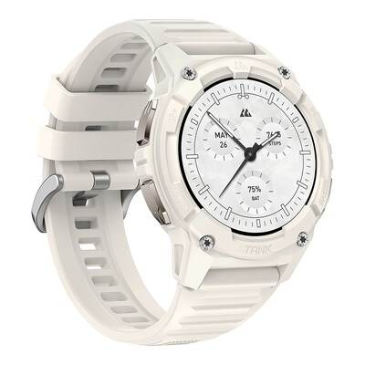 KOSPET TANK S2 AMOLED GPS Smart Watch with Silicone Band, Lily White (P-S001-W)