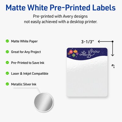 Avery Rectangle Multipurpose Labels, 4 x 3-1/3, White, 40/Pack (19479370435)