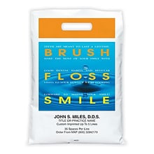 Medical Arts Press® Dental Personalized Full Color Bags; 9x13, Brush/Floss, 100 Bags, (40351)